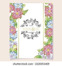 Romantic wedding invitation card. Wedding, marriage, bridal, birthday, Valentine's day.