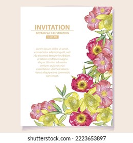 Romantic wedding invitation card. Wedding, marriage, bridal, birthday, Valentine's day.