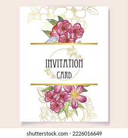 Romantic wedding invitation card. Wedding, marriage, bridal, birthday, Valentine's day.