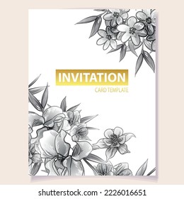 Romantic wedding invitation card. Wedding, marriage, bridal, birthday, Valentine's day.