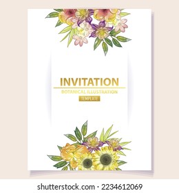 Romantic wedding invitation card. Wedding, marriage, bridal, birthday, Valentine's day.