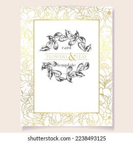 Romantic wedding invitation card. Wedding, marriage, bridal, birthday, Valentine's day.