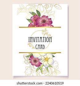 Romantic wedding invitation card. Wedding, marriage, bridal, birthday, Valentine's day.