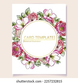 Romantic wedding invitation card. Wedding, marriage, bridal, birthday, Valentine's day.