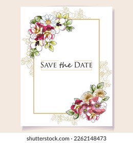 Romantic wedding invitation card. Wedding, marriage, bridal, birthday, Valentine's day.