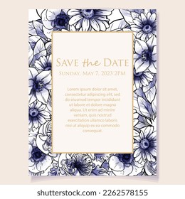 Romantic wedding invitation card. Wedding, marriage, bridal, birthday, Valentine's day.