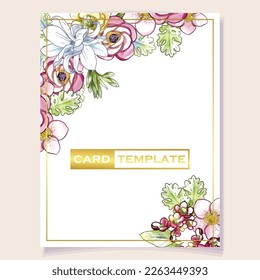 Romantic wedding invitation card. Wedding, marriage, bridal, birthday, Valentine's day.