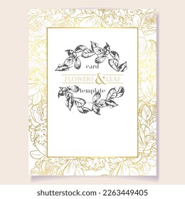 Romantic wedding invitation card. Wedding, marriage, bridal, birthday, Valentine's day.