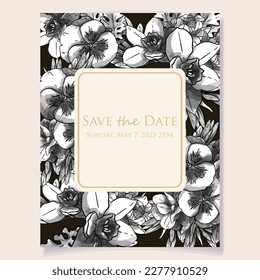 Romantic wedding invitation card. Wedding, marriage, bridal, birthday, Valentine's day.