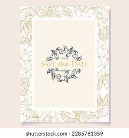 Romantic wedding invitation card. Wedding, marriage, bridal, birthday, Valentine's day.