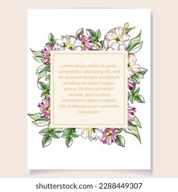 Romantic wedding invitation card. Wedding, marriage, bridal, birthday, Valentine's day.
