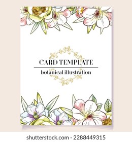 Romantic wedding invitation card. Wedding, marriage, bridal, birthday, Valentine's day.