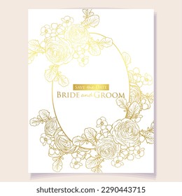 Romantic wedding invitation card. Wedding, marriage, bridal, birthday, Valentine's day.