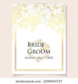 Romantic wedding invitation card. Wedding, marriage, bridal, birthday, Valentine's day.
