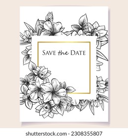 Romantic wedding invitation card. Wedding, marriage, bridal, birthday, Valentine's day.