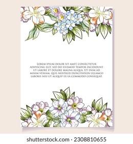 Romantic wedding invitation card. Wedding, marriage, bridal, birthday, Valentine's day.
