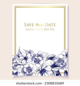 Romantic wedding invitation card. Wedding, marriage, bridal, birthday, Valentine's day.