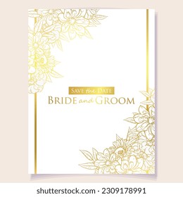 Romantic wedding invitation card. Wedding, marriage, bridal, birthday, Valentine's day.