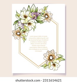 Romantic wedding invitation card. Wedding, marriage, bridal, birthday, Valentine's day.