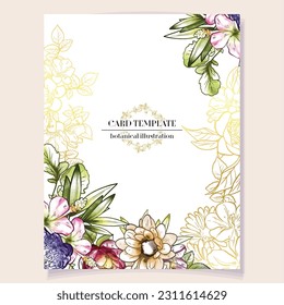 Romantic wedding invitation card. Wedding, marriage, bridal, birthday, Valentine's day.
