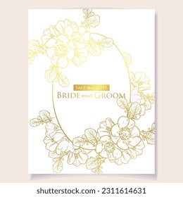 Romantic wedding invitation card. Wedding, marriage, bridal, birthday, Valentine's day.