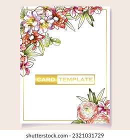 Romantic wedding invitation card. Wedding, marriage, bridal, birthday, Valentine's day.