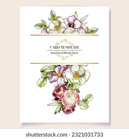 Romantic wedding invitation card. Wedding, marriage, bridal, birthday, Valentine's day.