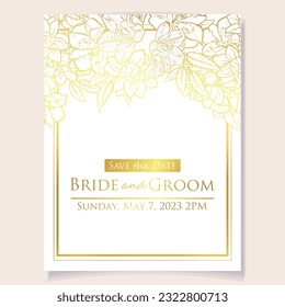 Romantic wedding invitation card. Wedding, marriage, bridal, birthday, Valentine's day.
