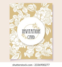 Romantic wedding invitation card. Wedding, marriage, bridal, birthday, Valentine's day.