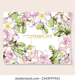 Romantic wedding invitation card. Wedding, marriage, bridal, birthday, Valentine's day.