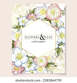 Romantic wedding invitation card. Wedding, marriage, bridal, birthday, Valentine's day.