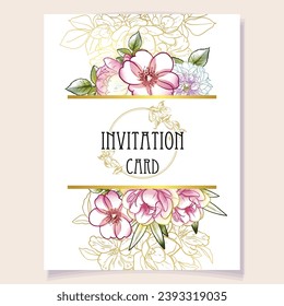Romantic wedding invitation card. Wedding, marriage, bridal, birthday, Valentine's day.