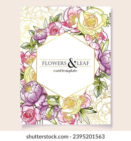 Romantic wedding invitation card. Wedding, marriage, bridal, birthday, Valentine's day.