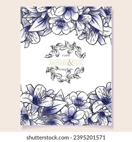 Romantic wedding invitation card. Wedding, marriage, bridal, birthday, Valentine's day.