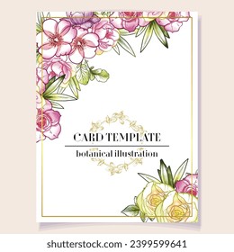 Romantic wedding invitation card. Wedding, marriage, bridal, birthday, Valentine's day.