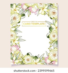 Romantic wedding invitation card. Wedding, marriage, bridal, birthday, Valentine's day.