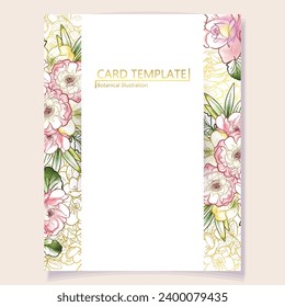 Romantic wedding invitation card. Wedding, marriage, bridal, birthday, Valentine's day.