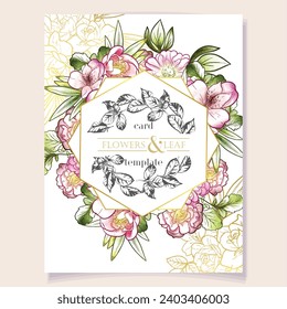 Romantic wedding invitation card. Wedding, marriage, bridal, birthday, Valentine's day.