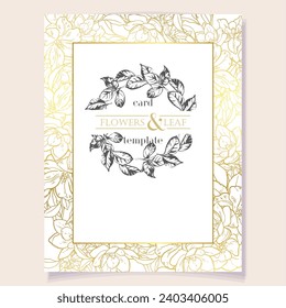 Romantic wedding invitation card. Wedding, marriage, bridal, birthday, Valentine's day.