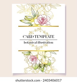 Romantic wedding invitation card. Wedding, marriage, bridal, birthday, Valentine's day.