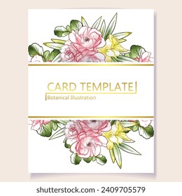 Romantic wedding invitation card. Wedding, marriage, bridal, birthday, Valentine's day.