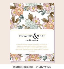 Romantic wedding invitation card. Wedding, marriage, bridal, birthday, Valentine's day.