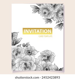 Romantic wedding invitation card. Wedding, marriage, bridal, birthday, Valentine's day.