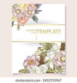 Romantic wedding invitation card. Wedding, marriage, bridal, birthday, Valentine's day.