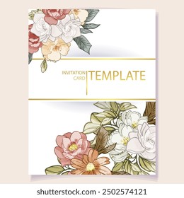 Romantic wedding invitation card. Wedding, marriage, bridal, birthday, Valentine's day.