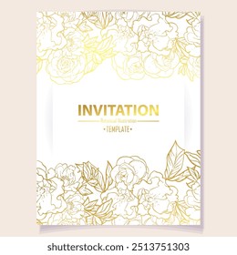 Romantic wedding invitation card. Wedding, marriage, bridal, birthday, Valentine's day.