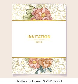 Romantic wedding invitation card. Wedding, marriage, bridal, birthday, Valentine's day.