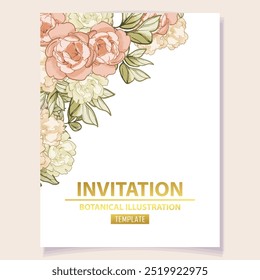 Romantic wedding invitation card. Wedding, marriage, bridal, birthday, Valentine's day.