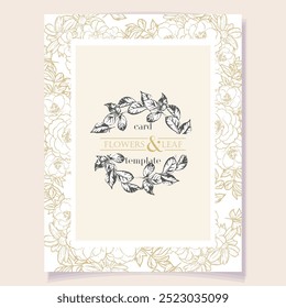 Romantic wedding invitation card. Wedding, marriage, bridal, birthday, Valentine's day.