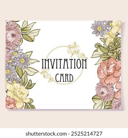 Romantic wedding invitation card. Wedding, marriage, bridal, birthday, Valentine's day.